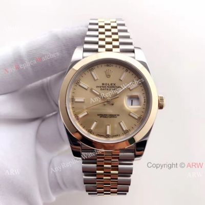 (EW) ROLEX Datejust II Replica Watch Gold Stick Markers ETA3255